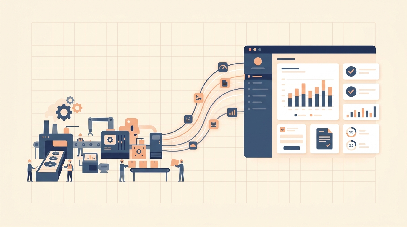 Backoffice industrialaren automatizazioa: tailerretik kontrol-panel konektatu batera